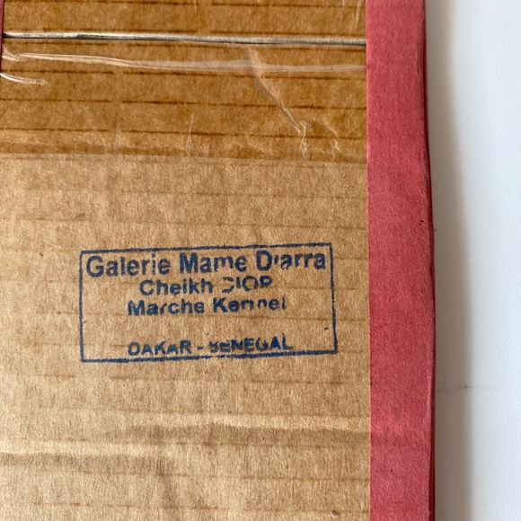 Vintage African REVERSE GLASS PAINT Stylized Tribal's Man Face Wall Art Rare Fin - Picture 8 of 8